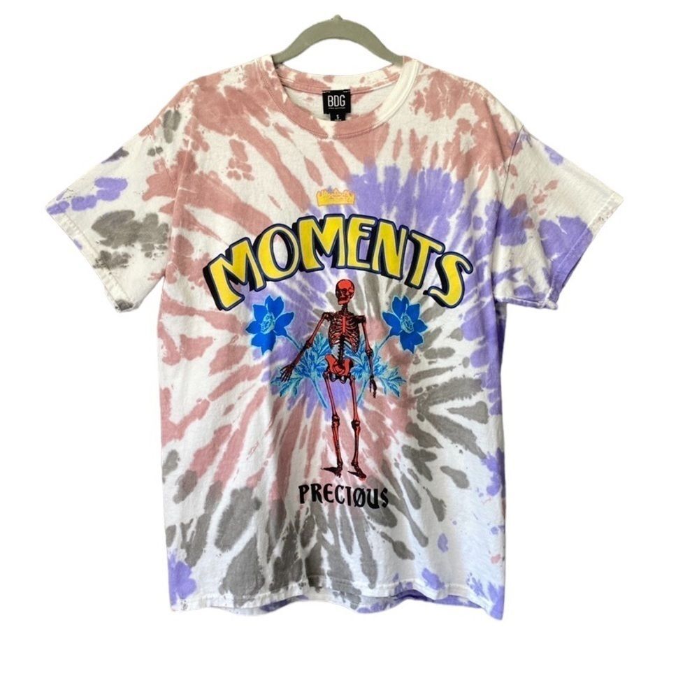 BDG Tie Dye Moments Precious Skeleton Tee Shirt Sz S